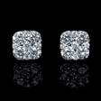 .77ct Diamond 18k White Gold Cluster Earrings