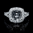1.06ct Diamond 18k White Gold Halo Engagement Ring Setting