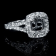 1.06ct Diamond 18k White Gold Halo Engagement Ring Setting