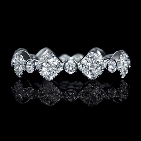 1.20ct Diamond 18k White Gold Wedding Band Ring