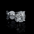 1.09ct Diamond 18k White Gold Cluster Earrings