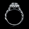 .57ct Diamond 18k White Gold Halo Engagement Ring Setting