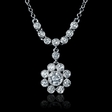 .51ct Diamond Antique Style 18k White Gold Pendant Necklace