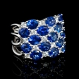 .69ct Diamond and Blue Sapphire 18k White Gold Ring
