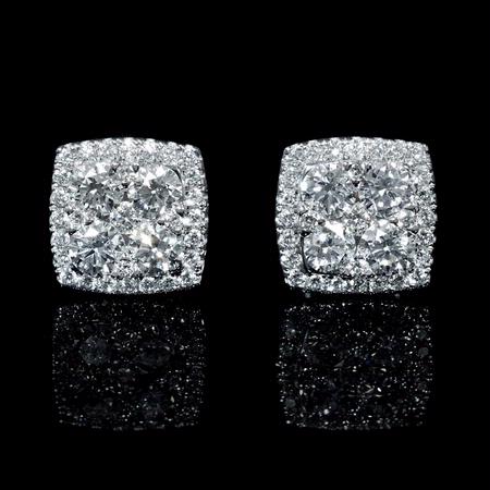 1.80ct Diamond 18k White Gold Cluster Earrings