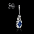 .44ct Diamond and Blue Sapphire 18k White Gold Dangle Earrings