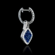 .54ct Diamond and Blue Sapphire 18k White Gold Dangle Earrings