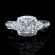 .89ct Diamond 18k White Gold Halo Ring