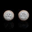 .90ct Diamond 18k Two Tone Gold Cluster Earrings
