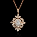 Diamond Cluster 18k Rose Gold Pendant