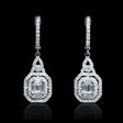 1.32ct Diamond 18k White Gold Dangle Earrings