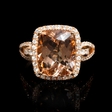 .50ct Diamond Morganite 18k Rose Gold Ring