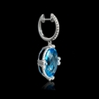 .37ct Diamond Blue Topaz 18k White Gold Dangle Earrings