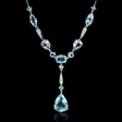 .12ct Diamond and Aquamarine 18k White Gold Pendant Necklace
