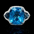 1.45ct Diamond and Blue Topaz 18k White Gold Ring