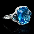 1.45ct Diamond and Blue Topaz 18k White Gold Ring