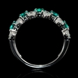 .98ct Diamond and Emerald 18k White Gold Ring