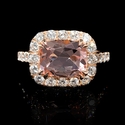 Diamond Morganite 18k Rose Gold Ring