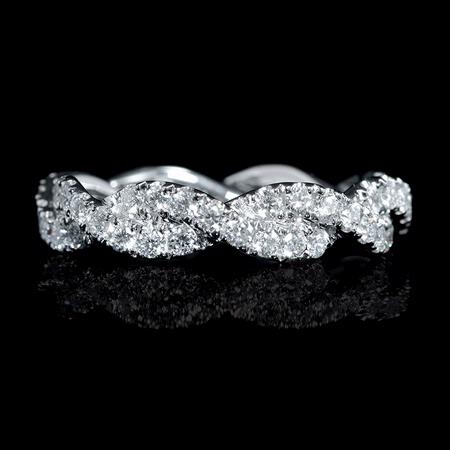 Diamond 18k White Gold Eternity Style Wedding Band Ring