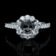 .75ct Diamond 18k White Gold Halo Engagement Ring Setting