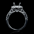 .75ct Diamond 18k White Gold Halo Engagement Ring Setting