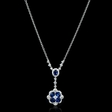 .67ct Diamond and Blue Sapphire 18k White Gold Pendant Necklace