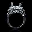 1.37ct Diamond Antique Style 18k White Gold Halo Engagement Ring Setting