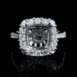 .94ct Diamond 18k White Gold Halo Engagement Ring Setting