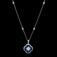 .33ct Diamond and Blue Sapphire 18k White Gold Pendant