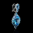 .23ct Diamond Blue Sapphire and Blue Topaz 18k White Gold Dangle Earrings