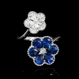 .67ct Diamond and Blue Sapphire 18k White Gold Ring