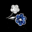 .67ct Diamond and Blue Sapphire 18k White Gold Ring