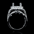 1.46ct Diamond Antique Style 18k White Gold Engagement Ring Setting