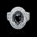 Diamond Antique Style 18k White Gold Engagement Ring Setting
