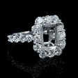 1.82ct Diamond 18k White Gold Halo Engagement Ring Setting