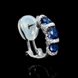 .53ct Diamond and Blue Sapphire 18k White Gold Earrings