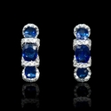 Diamond and Blue Sapphire 18k White Gold Earrings
