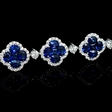 3.07ct Diamond and Blue Sapphire 18k White Gold Bracelet