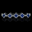 Diamond and Blue Sapphire 18k White Gold Bracelet