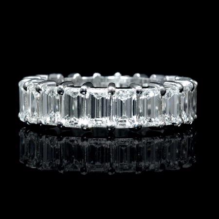 6.09ct Diamond Platinum Eternity Wedding Band Ring