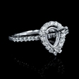 .42ct Diamond Antique Style 18k White Gold Engagement Ring Setting