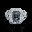 1.13ct Diamond 18k White Gold Halo Engagement Ring Setting