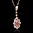 .90ct Diamond and Morganite 18k Rose Gold Pendant Necklace