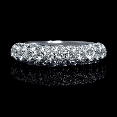Diamond 18k White Gold Wedding Band Ring 