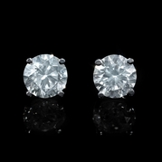 Diamond 1.01 Carats 14k White Gold Stud Earrings  