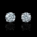 Diamond 2.01 Carats 14k White Gold Stud Earrings