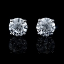 Diamond 3.08 Carats 14k White Gold Stud Earrings