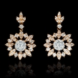 1.53ct Diamond 18k Rose Gold Dangle Earrings