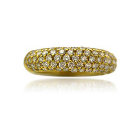 1.58ct Leo Pizzo Diamond 18k Yellow Gold Wedding Band Ring