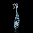 .49ct Diamond Blue Sapphire, Blue Topaz and Iolite 18k White Gold Dangle Earrings.